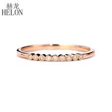 HELON-anillo de diamantes de oro rosa de 10k para mujer, sortija de compromiso de diamantes naturales, SI/H, para Aniversario de cumpleaños 2024 - compra barato
