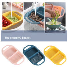 Cesta de drenaje plegable creativa para el hogar, cesta de plástico para lavar frutas y verduras, fregadero de cocina 2024 - compra barato
