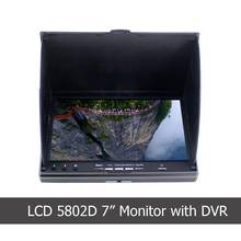 LCD5802D LCD5802S 5802 5.8G 40CH 7 Inch Raceband FPV Monitor 800x480 With DVR Build-in Batteryr Video Screen For FPV Multicopter 2024 - buy cheap