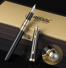 Ручка перьевая Regal Британский музей, праздничная немецкая иридиевая ручка со средним наконечником, благородный черный подарок на выпускной 2024 - купить недорого