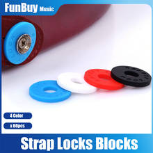 60pcs Guitar Strap Locks Rubber Blocks Silicone Soft Anti Slip Tail Nail Buckle for Acoustic Electric Guitar Bass Strap 2024 - buy cheap