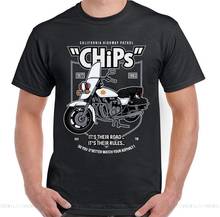 Retro Chips TV Programme T-Shirt 70' 80's Classic Cult Police Show Motorcycle Plus Size T Shirt 2024 - buy cheap