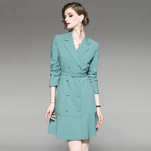 Vestido vintage de passarela elegante, blazer feminino primavera outono inverno com botões 2024 - compre barato