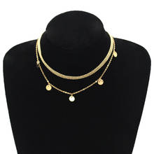 Fashion Multi-layer Clavicle Chain Necklace Gold Silver Color Bead Sequins Choker Necklaces for Women Neck Jewelry XL496 2024 - buy cheap