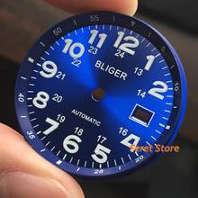 New  Bliger Top luxury 33mm Blue Luminous dial date window markings fit 2824 2836 Miyota 8215 8205 821A movement men watch 2024 - buy cheap