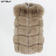 Oftbuy jaqueta feminina de pele real, casaco de inverno, de pele de raposa, grande, fofinha, grossa, quente, 2021 2024 - compre barato