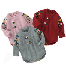 Mono de punto con bordado para recién nacido, ropa de manga larga para bebé, otoño 2024 - compra barato