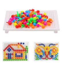 96Pcs Creative Mushroom Nails Board Block Beads Kit Educational kid DIY Toy Gift 77HD 2024 - buy cheap