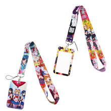 SP1152 Anime Kawaii Girls Bank Credit Card Holder Name ID Card Cover Work Card Holder Identity Badge with Lanyard Card Case 2024 - buy cheap
