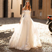 Spark-vestido de noiva boêmio, manga longa, renda, estilo boêmio, para casamento 2024 - compre barato