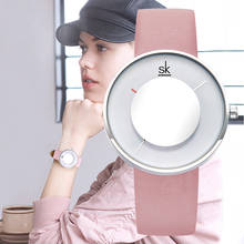 SHENGKE Women Watches Luxury Creative Mirror Glass Wrist watch relogio feminino Clock for Women Leather Quartz Ladies Watch New 2024 - buy cheap