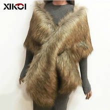 Faux Fur Womens Capes and Ponchos Coat Free Size Cape Coat Poncho Wraps Women Fluffy Vest Winter Coats Shawl Capes Fur Coat 2024 - buy cheap