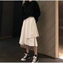 Women New Designed Slim Irregular Skirts 2020 New Spring Summer Black White Skirt Girdle High Waist Midi A Line Skirts Bottoms 2024 - buy cheap