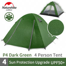 Naturehike 2022 Upgrade 2-4 Persons Camping Tent Outdoor Portable P Series Aluminum Alloy Tent Pole UPF50+ 210T Double Layer 2024 - buy cheap