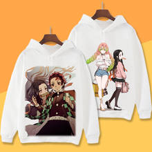 Sudadera con capucha de Demon Slayer para hombre y mujer, suéter de lana de dibujos animados de Kimetsu no Yaiba, Kamado, Tanjirou, invierno y otoño 2024 - compra barato