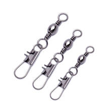 50pcs Swivels Interlock Snap Fishing Lure Tackles Gear Accessories Connector Copper Swivels Pin Bearing Rolling Solid Fish Tool 2024 - buy cheap