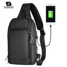 Fenruien-bandoleras con carga por USB de pecho para hombre, bolso de hombro, impermeable, de viaje corto, a la moda 2024 - compra barato