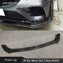 GLC Class Carbon Fiber Front Lip Spoiler For Benz W253 GLC63 2014-2018 FRP Head Bumper Chin Protector Car Styling 2024 - buy cheap