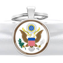 Grande vedação dos estados unidos cabochão de vidro, metal, pingente de chaveiro, charmoso, homens, mulheres, chaveiro, presente, joias, chaveiros 2024 - compre barato