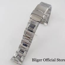 New 20mm Width Middle Polished Stainless Steel 316L Watch Metal Strap fit 40mm BLIGER Case 2024 - buy cheap