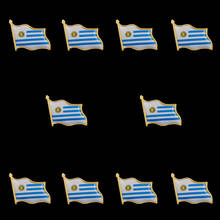 10PCS Uruguay Waving Flag Brooches Badge Lapel Pins For Men Suit Safety Pins 2024 - buy cheap
