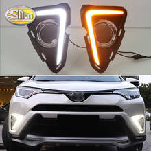 Rav4 2016 2017-sinal de sinalização amarela em abs 12v, led drl, à prova d'água, farol de neblina 2024 - compre barato