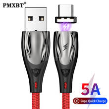 Cable magnético USB tipo C para teléfono móvil, Cable de datos de carga rápida para Huawei P40, Xiaomi 11, 5A 2024 - compra barato