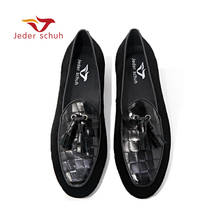 Men Loafers Stitching Leather Leather Loafer Tassels Design Collocation Wedding And Party Shoes 2024 - buy cheap