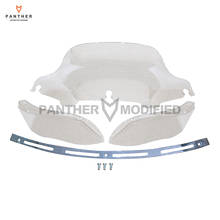 8" Clear Motorcycle Front Windshield Fairing Slotted Stock Batwing Trim Side Air Wing case for Harley Touring Street Glide 96-13 2024 - buy cheap