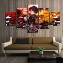 Pôster de pintura decorativa, 5 peças, novo, moda, escritório, mural para casa, kimono, menina, sob flor de cerejeira, pintura, fanxin, atacado 2024 - compre barato