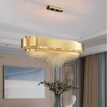 New crystal chandelier luxury style round/rectangular living room light modern villa hotel decorative lights island lighting 2024 - buy cheap