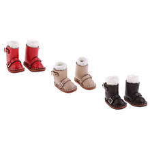 3 Pairs PU Leather Shoes Plush Boots for 12inch Blythe Takara Azone Doll Winter Outfit 2024 - buy cheap
