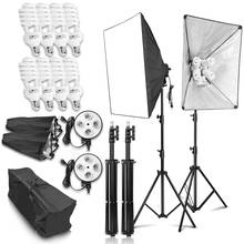 50x70CM Professional Continuous Light System Soft box Kit 4 in1 Lamp Socket 8Pcs 45W Lighting Bulb For Studio Shooting 2m Tripod 2024 - buy cheap