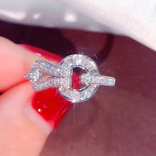 High quality white zircon White gold horseshoe zircon ring luxury group ring for women jewelry gift wholesale 2024 - купить недорого
