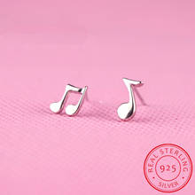 925 Sterling Silver Women's Jewelry Fashion Small Music Note Stud Earrings wedding party Gift For Girls Kid Lady Women 2024 - buy cheap