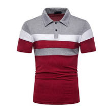 Roupas casuais masculinas de verão, camisetas polo, manga curta, roupas de retalhos, cor de contraste, polo, plus size, S-5XL, 2020 2024 - compre barato