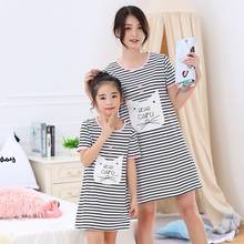 Girls Dresses Summer New Cotton Children Clothing Baby Pajamas Princess Nightdress Girl Sleepwear Mother Kids Unicorn Nightgown 2024 - buy cheap