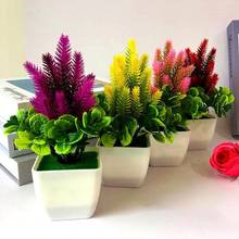 1pc artificial flor grama vaso bonsai sala de estar escritório jardim decoração da mesa 2024 - compre barato