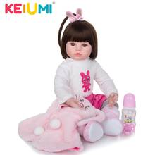 KEIUMI Realistic 24 Inch 60 cm Baby Reborn Doll Soft Silicone Reborn Doll For Children  Princess Cloth Body Kids Christmas Gifts 2024 - buy cheap