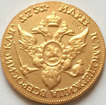 24k moedas russas banhadas a ouro 1751 cópia 2024 - compre barato