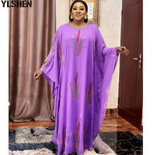 Diamonds African Dress Dashiki Maxi Dresses For Women Chiffon Abaya Traditional Vestidos Bazin Robe Africaine Designer Clothes 2024 - buy cheap