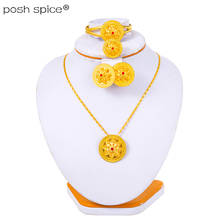 Habasha Bridal Jewelry Ethiopian Jewelry sets for Women Dubai Bangles African Earrings Necklace Ring Sets for Girls Wedding Gift 2024 - buy cheap