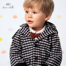 DB16029 dave bella/зимнее модное клетчатое пальто с капюшоном для маленьких мальчиков; Детские топы; Верхняя одежда для малышей 2024 - купить недорого