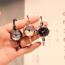 Relógio de pulso feminino com pulseira de números, relógio retrô de quartzo para mulheres, moda pequena, 2019, marca popular, números simples, bracelete, relógio de pulso 2024 - compre barato