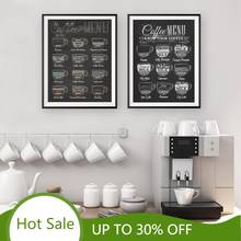 Coffee Menu Prints Vintage  Chalkboard Canvas Painting Cafe Wall Art Decor Poster Retro Wall Pictures Coffee Shop Decoration 2024 - buy cheap