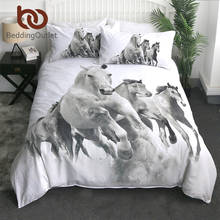 BeddingOutlet-Juego de cama con estampado 3D de caballos, funda nórdica realista, doble puesta de sol, colcha de fotografía, 3 uds. 2024 - compra barato