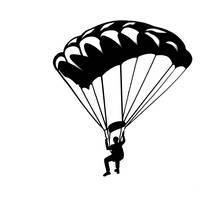 Car Sticker Personality PVC Decal Parachute Powered Paraglider Car Decoration Sticker Creative Waterproof Black/white, 16cm*14cm 2024 - buy cheap