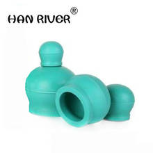 Hanriver 4 peça em borracha natural cupping instrumento doméstico silicone cupping vácuo cupping fitness fisioterapia 2024 - compre barato