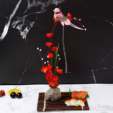 Plato decorativo de flores y plantas, pequeño adorno creativo de flores de melocotón, dosh, mariscos, Sushi, decoración artística 2024 - compra barato