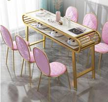 Manicure table and chair set special price economy net red Nordic style manicure table single double simple imitation marble 2024 - buy cheap